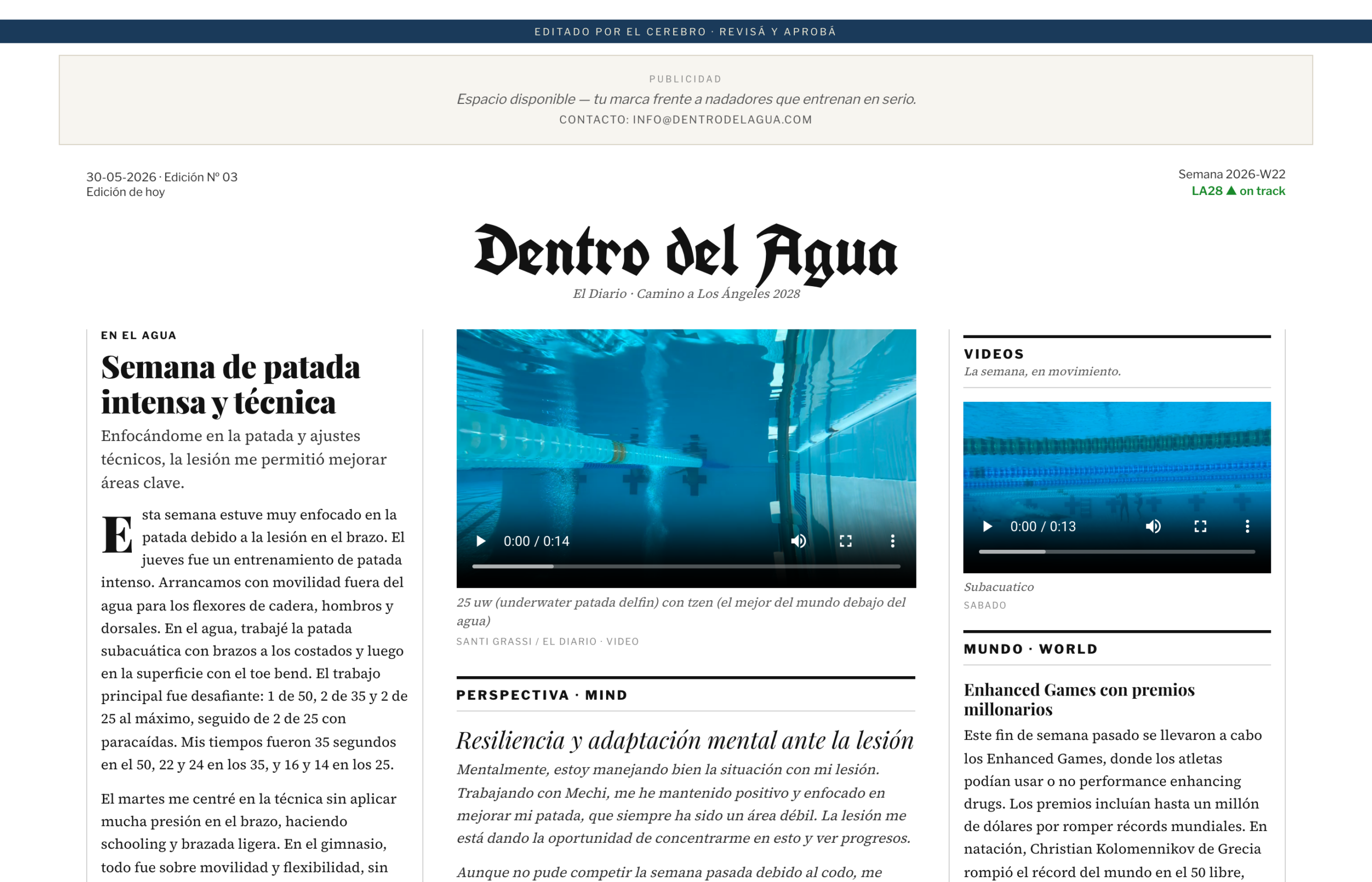 Edición 03 — Descubriendo mi fuerza bajo el agua